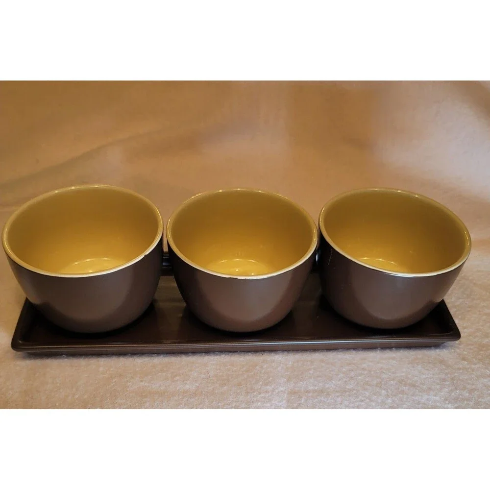 0797. Brown and Cream Color Serving Dishes for Football 🏈 Season 🏈